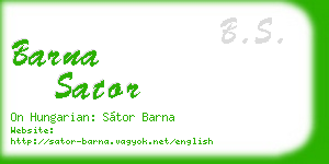 barna sator business card